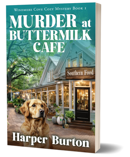 Murder at Buttermilk Cafe paperback by Harper Burton.